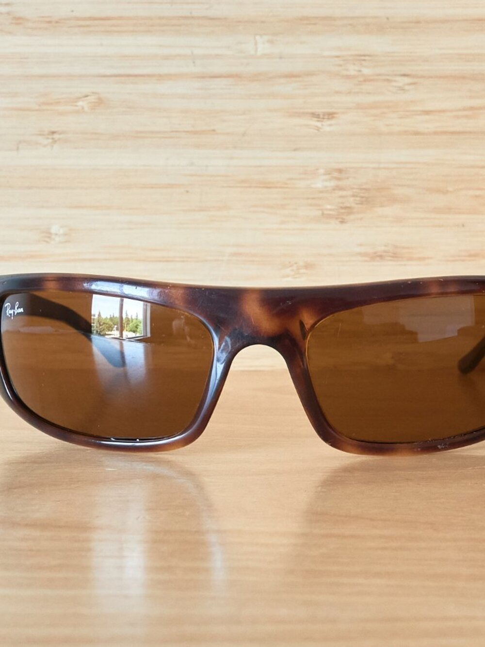 Ray-Ban RB4053 642 Dark Havana Wrap Sunglasses Made in Italy